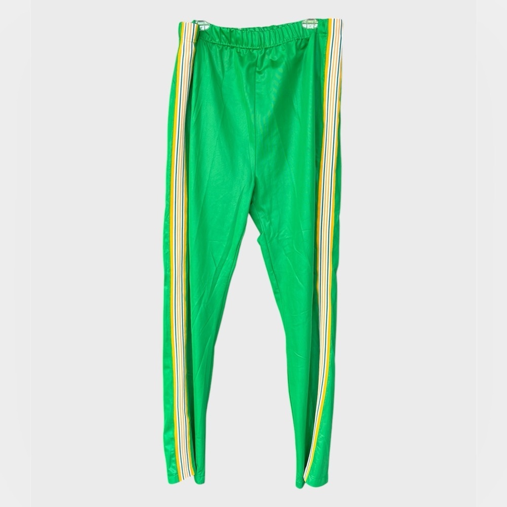 Vintage Green, white and yellow track pants.